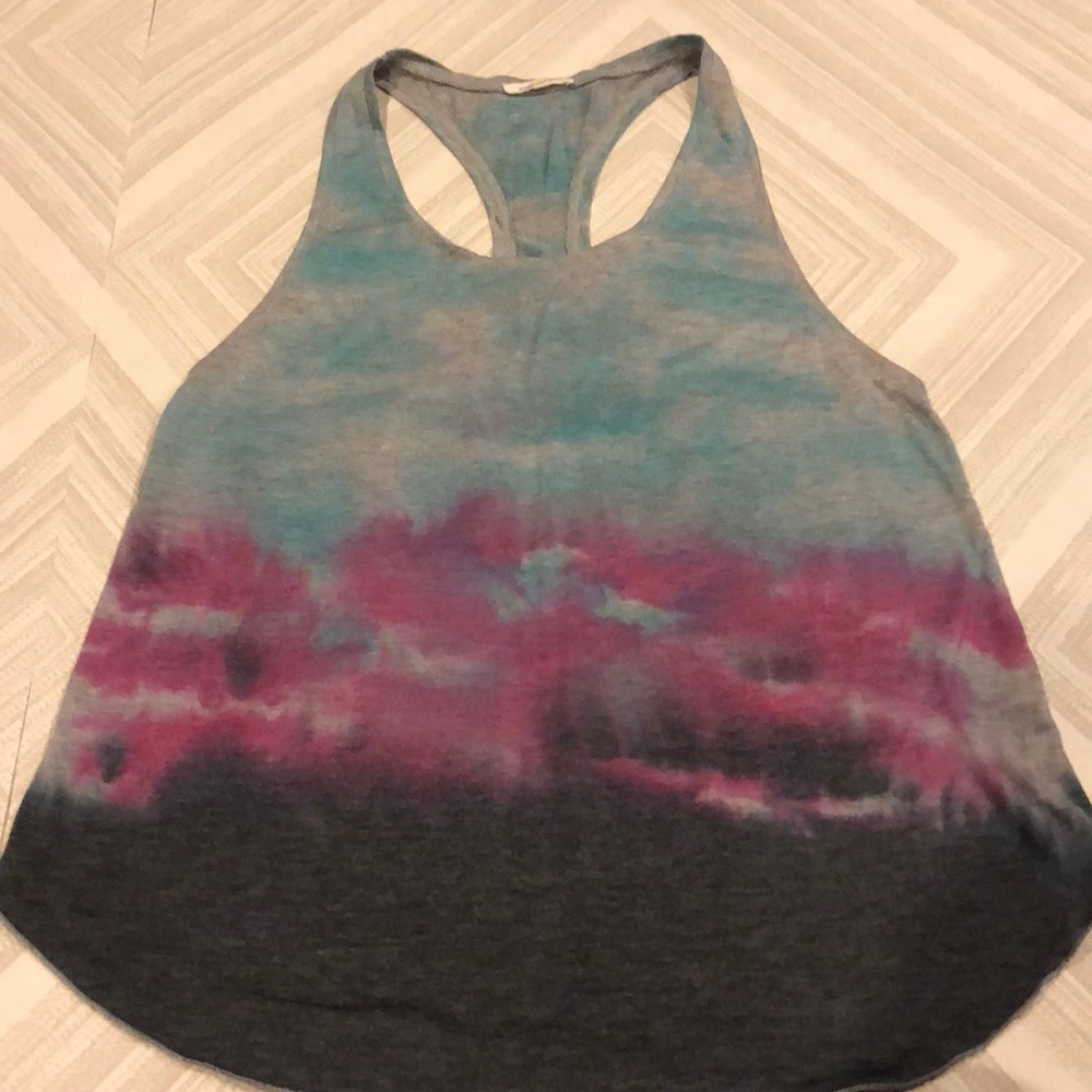 Mystree Tie Dye Colored Rwcerback Tank Top